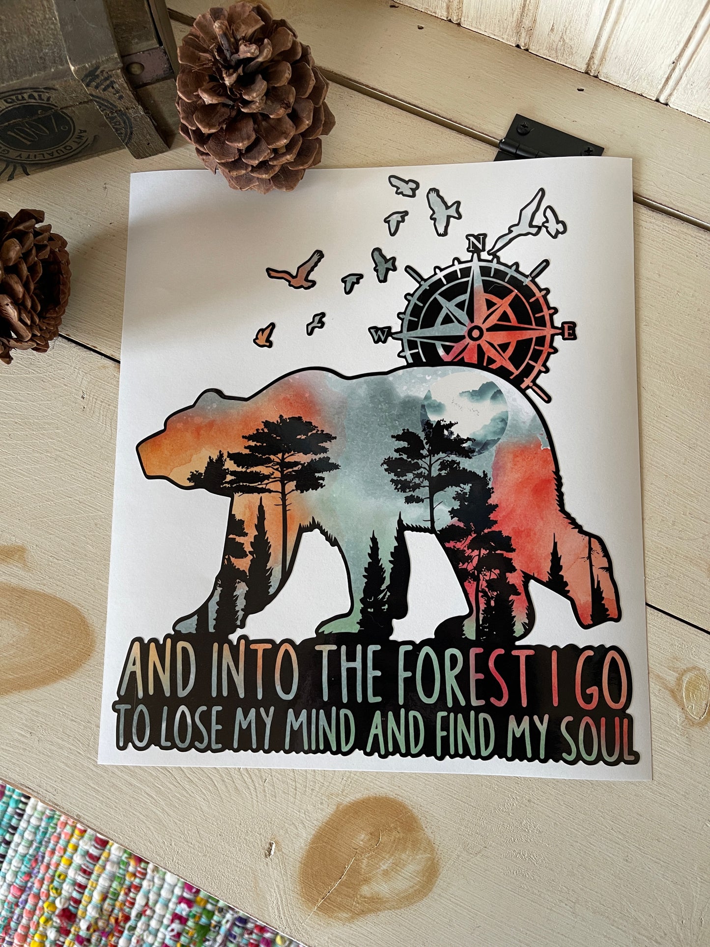 Bear Decal | And Into The Forest I Go Decal | Find My Soul Decal | Explore Decal | Outdoor Lover | Adventure Lover | Traveler | Gift